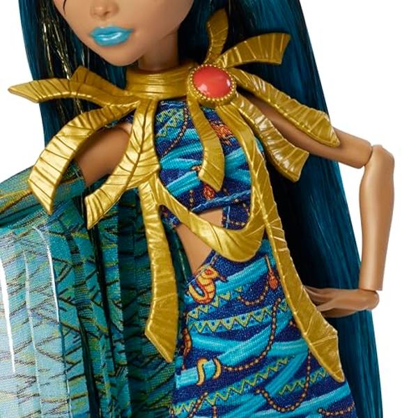 Monster High Fashion Doll Set, Mummy Majesties Cleo & Nefera De Nile Collectible 2-Pack with Golden Accessories & Premium Clothes