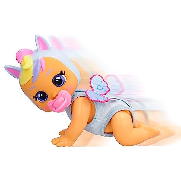 Cry Babies Crawling Jenna - Crawling Baby Doll with 35 Realistic Baby Sounds, Girls & Kids Age 18M and Up, Multi