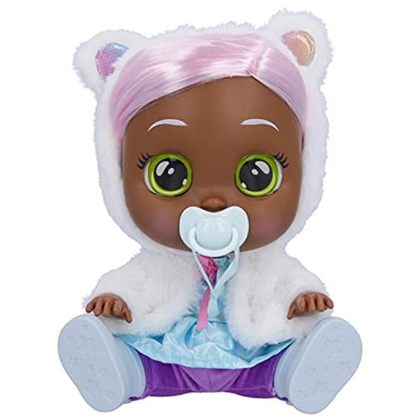 Cry Babies Dressy Pearly - 12" Baby Doll | Blue Dress, White Fluffy Jacket with Animal Ears, for Girls and Kids 18M and Up