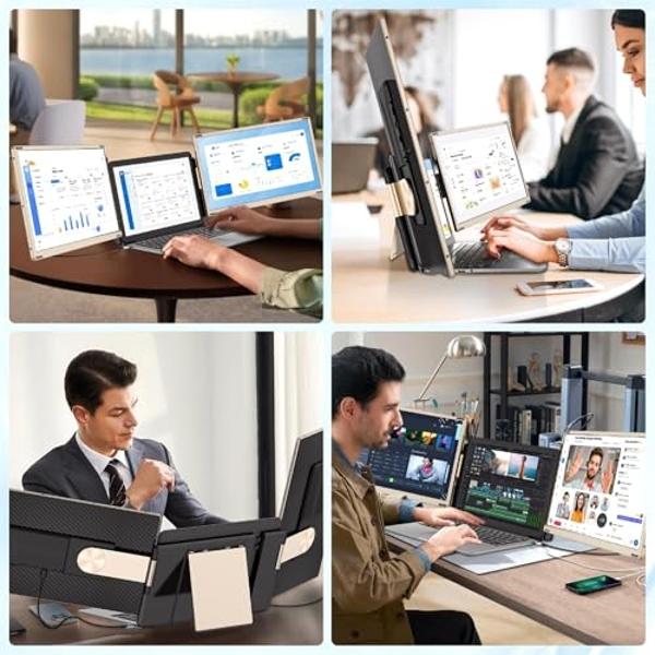 CIDETTY Laptop Screen Extender Portable, Detachable 15.6" FHD 1080P Portable Monitor for Laptop, Triple Laptop Monitor Extender compatiable with Windows, Mac, Android, Chrome, Swit