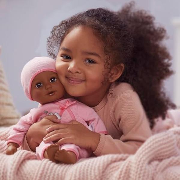 Baby Born My First Baby Doll Harper - Dark Brown Eyes: Realistic Soft-Bodied Baby Doll for Kids Ages 1 & Up, Eyes Open & Close, Baby Doll with Bottle