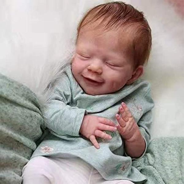 Zlgkjk Reborn Baby Dolls, 18" Realistic Newborn Baby Dolls Girl with Soft Vinyl Silicone Full Body, Lifelike Sleeping Baby Doll Gift Set for 3+ Year Old Kids