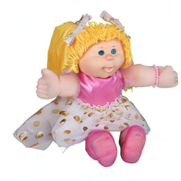 Cabbage Patch Kids Classic Doll with Real Yarn Hair, 16" - Original Vintage Retro Style Adoptable Baby Doll - Officially Licensed - Gift for Girls - Blonde/Blue Eyes