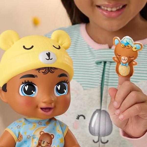 Baby Alive Lil Dreamer Snoozer Bear Sleepy Boy Baby Doll Set, Black Hair, Fun Sleepover Theme, Preschool Toys for Kids 3 Years & Up