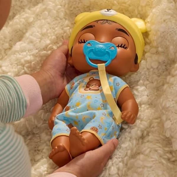 Baby Alive Lil Dreamer Snoozer Bear Sleepy Boy Baby Doll Set, Black Hair, Fun Sleepover Theme, Preschool Toys for Kids 3 Years & Up