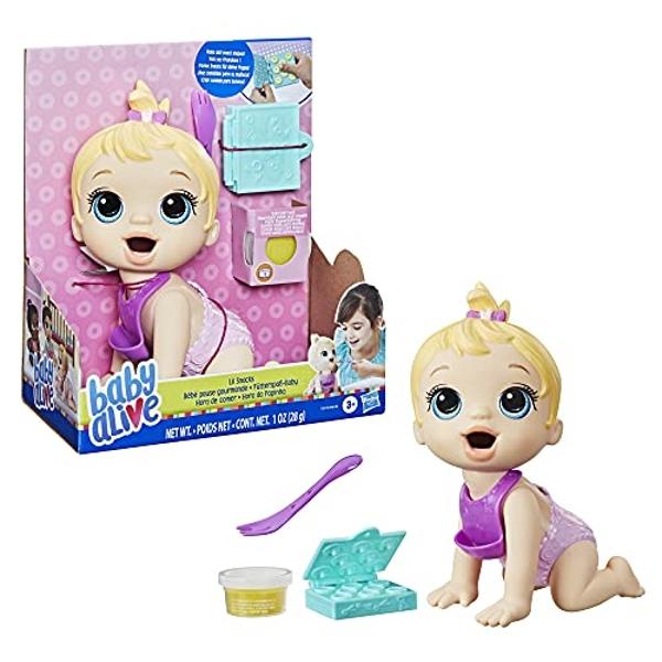 Baby Alive Lil Snacks Doll, Eats and Poops, 8-Inch Blonde-Haired Snack-Themed Doll for Kids 3 and Up