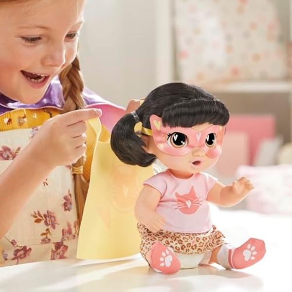 Baby Alive Super BFF Katie Kat Black Hair Dress Up Baby Doll Playset, 11 Inches, Toys for 3 Year Old Girls & Boys & Up (Amazon Exclusive)