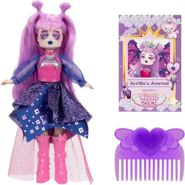 Royale High 9” Fashion Doll - Avrilla The Dark Fairy, Wave 1, Series 1 - Fairy Journal, Comb, and Virtual Item Code Included - Ages 5+