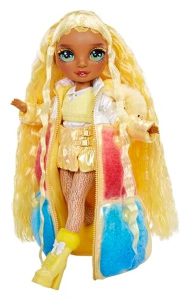 Rainbow High Winter Wonderland Sunny - Yellow 11” Fashion Doll with Magic Snow Hidden in Fashion That Puffs Up with Water, and Snowman Kit, Great Gift for Kids 4-12 Years Old