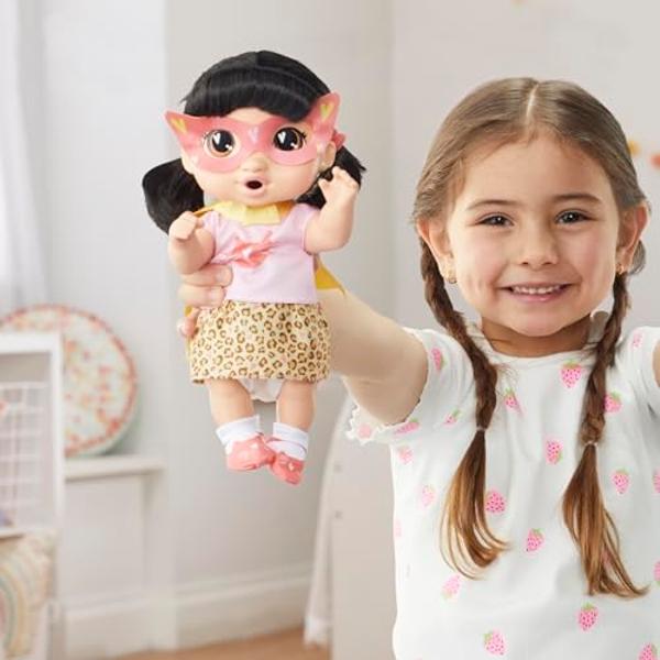 Baby Alive Super BFF Katie Kat Black Hair Dress Up Baby Doll Playset, 11 Inches, Toys for 3 Year Old Girls & Boys & Up (Amazon Exclusive)