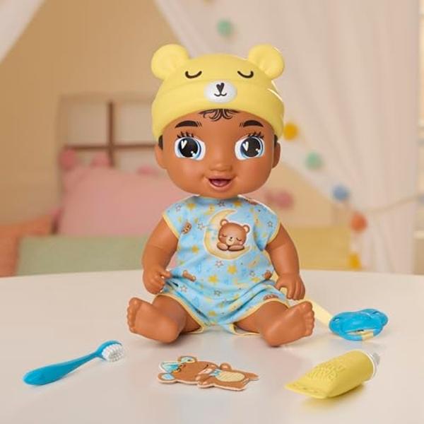 Baby Alive Lil Dreamer Snoozer Bear Sleepy Boy Baby Doll Set, Black Hair, Fun Sleepover Theme, Preschool Toys for Kids 3 Years & Up
