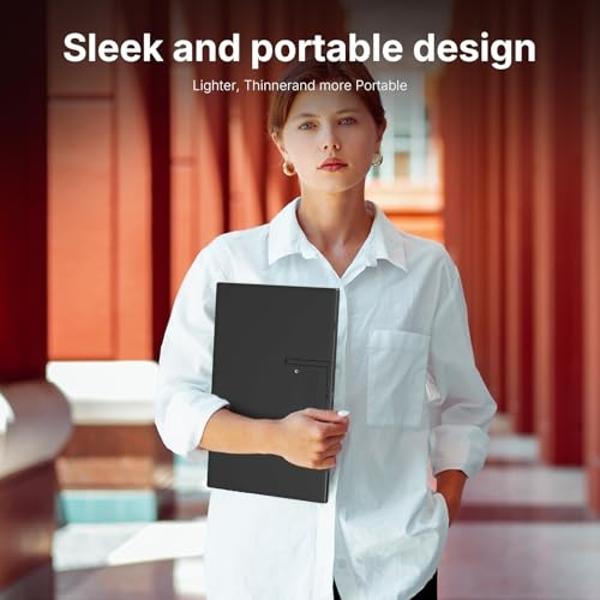 WGK Portable Monitor 15.6-inch 1080P USB-C HDMI Ultra Slim Travel Monitor with Kickstand for Laptop, PC, Mac Phone, PS, Xbox, Swich Gaming Monitor IPS Slim Zero Bezel