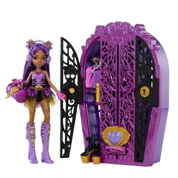 Monster High Skulltimate Secrets Clawdeen Wolf Doll with Wardrobe and 19 Fashion Surprise Accessories, Toy +4 Years (HXH85)