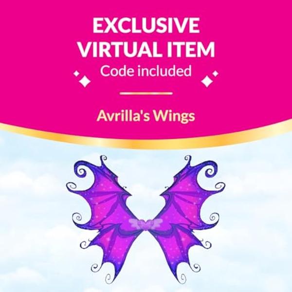 Royale High 9” Fashion Doll - Avrilla The Dark Fairy, Wave 1, Series 1 - Fairy Journal, Comb, and Virtual Item Code Included - Ages 5+