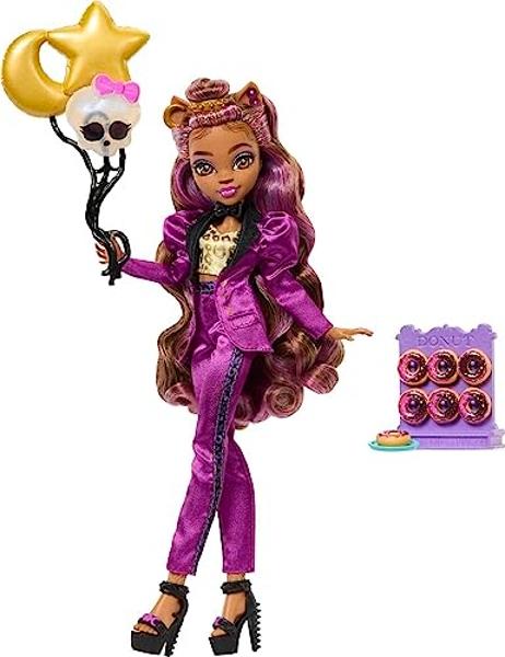 Monster High Doll, Clawdeen Wolf in Monster Ball Party Fashion with Themed Accessories Including Balloons