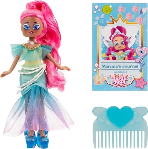 Royale High 9” Fashion Doll - Mermia The Water Fairy, Wave 1, Series 1 - Fairy Journal, Comb, and Virtual Item Code Included - Ages 5+