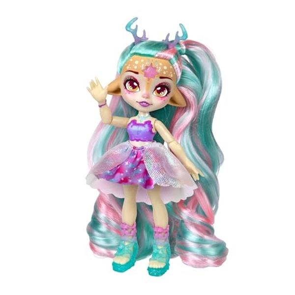 Magic Mixies Pixlings Deluxe Pack, Deerlee The Deer, Shimmer Reveal, Create & Mix Potion That Magically Reveals 6.5" Pixling Doll Inside Potion Bottle - Exclusive Mini Mixies & 6 H