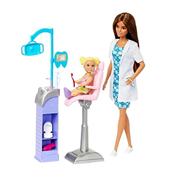 Barbie Careers Playset, Dentist with Blonde Doctor Fashion Doll, Toddler Small Doll, Furniture & Accessories