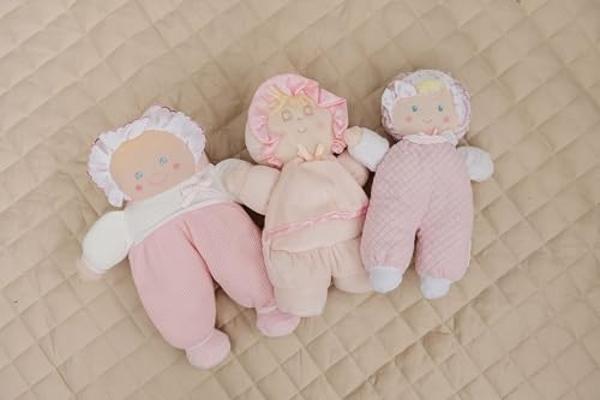 Genius Baby Toys Cuddly Squishy Soft Doll - Pink Thermal Baby First Dolls for Infants - My First Dolly, Classic Vintage Design - Perfect as a Lovey