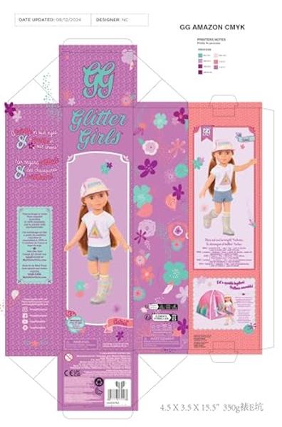 Glitter Girls – 14-Inch Doll Astrid – Poseable Arms & Legs – Light Red Hair & Hazel Eyes – Camping Outfit, Matching Cap, and Glitter Boots – 3 Years + – Astrid