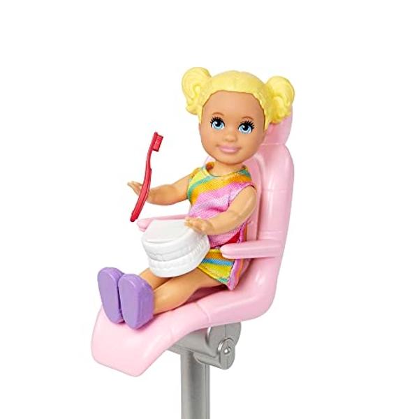 Barbie Careers Playset, Dentist with Blonde Doctor Fashion Doll, Toddler Small Doll, Furniture & Accessories