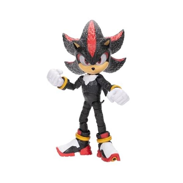 Sonic The Hedgehog Sonic 3 Movie Action Figures 5-Inch Shadow Collector Toy Figure, Highly Articulated for Boys Girls - Officially Licensed 3 Movie Product
