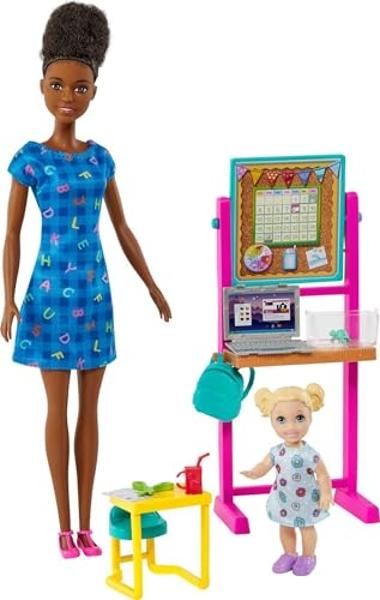 Barbie Doll Leopard Rainbow Hair with Color-Change Highlights & 16 Styling Accessories Including Clothes, Scrunchies, Brush & More
