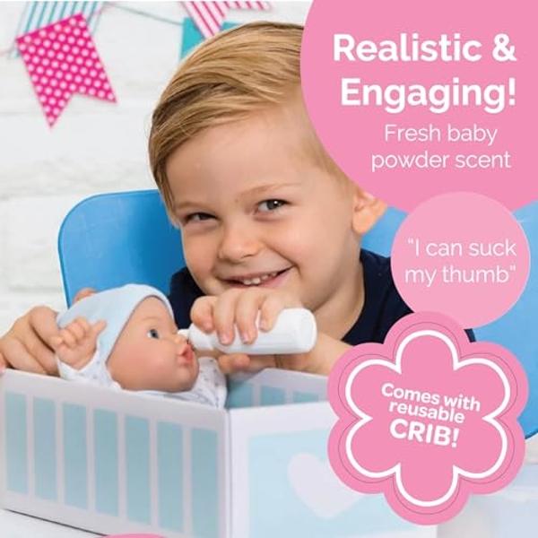 Adora Sweet Baby - 11” Soft & Cuddly Baby Doll, Realistic Features, Gentle Scent, Machine Washable, Lightweight & Easy to Hold | Adorable Playmate (Peanut)