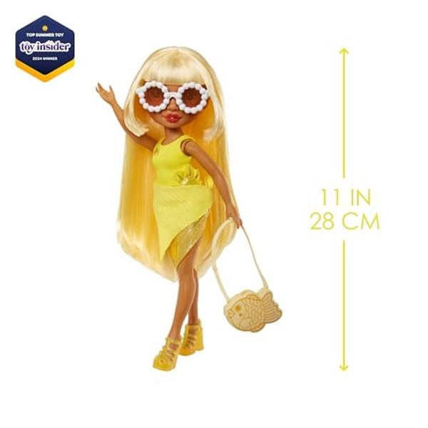 Rainbow High Swim & Style Sunny - Yellow 11" Blonde Fashion Doll with Shimmery Wrap to Style 10+ Ways, Swimsuit, Sandals, Fun Play Accessories, Great Toy Gift for Girls Ages 4-12 Y