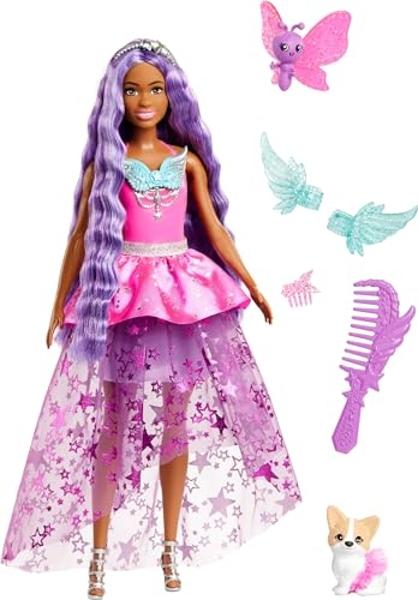 Barbie Doll with 2 Fantasy Pets & Dress, Brooklyn” Inspired by The Movie A Touch of Magic, 7-inch Long Hair