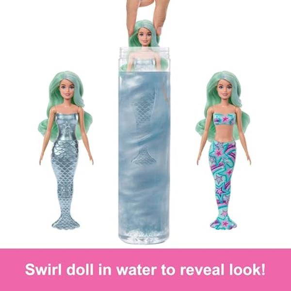 Barbie Color Reveal Doll & Accessories with 6 Unboxing Surprises, Mermaid Series with Color-Change Bodice