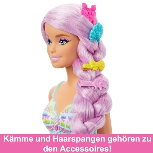 Barbie Fun & Fancy Set, Fashion Doll with Extra-Long Color-Streaked Black Hair, Clothes & Styling Accessories