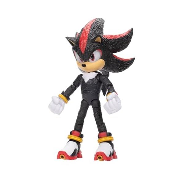 Sonic The Hedgehog Sonic 3 Movie Action Figures 5-Inch Shadow Collector Toy Figure, Highly Articulated for Boys Girls - Officially Licensed 3 Movie Product