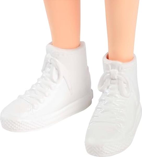 Barbie Fashionistas Doll #232 with Red Hair, Wearing Sporty “B” Jersey Top and Pleated Purple Skirt with Watch and Sneakers