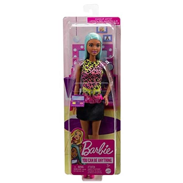 Barbie Careers Fashion Doll & Accessories, Makeup Artist with Teal Hair & Art Pieces Including Palette & Brush