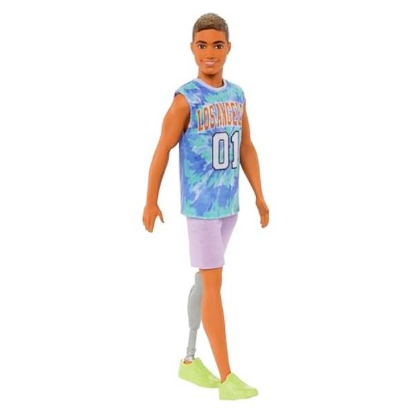 Barbie Fashionistas Doll #210 with Brunette Hair in Bun Wearing Removable Colorful Crochet Halter Dress, Sunglasses & Sandals