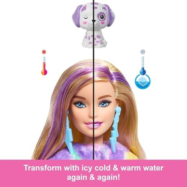 Barbie Cutie Reveal Doll & Accessories, Color Dream Series Set with Rainbow Dalmation Costume & 10 Surprises Including Color Change