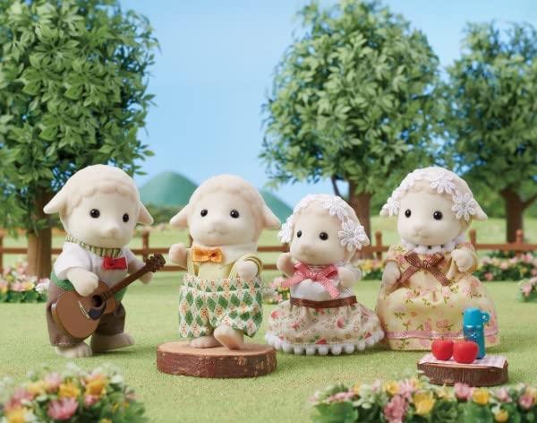 Calico Critters Sheep Family, Set of 4 Collectible Doll Figures