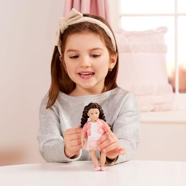 Barbie Fashionistas Doll #224 with Black Wavy Hair, Pink Gingham Dress & Accessories, 65th Anniversary Collectible Toy