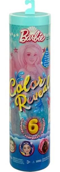 Barbie Color Reveal Doll & Accessories with 6 Unboxing Surprises, Mermaid Series with Color-Change Bodice