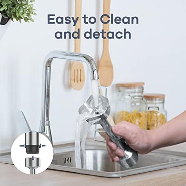 Ganiza Immersion Blender 5 in 1 Hand Blender Max 1000W Heavy Duty Motor, 16 Speed Mode Handheld Blender Stainless Steel Blade With 800ml Mixing Beaker, 600ml Chopper, Whisk and Mil