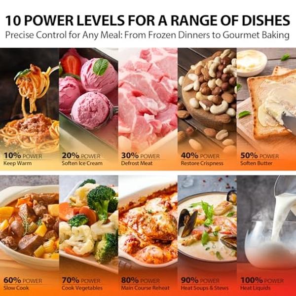 TOSHIBA ML-EM45PIT(BS) Countertop Microwave Oven with Inverter Technology, Kitchen Essentials, Smart Sensor, Auto Defrost, 1.6 Cu.ft, 13.6" Removable Turntable, 33lb.&1250W, Black 