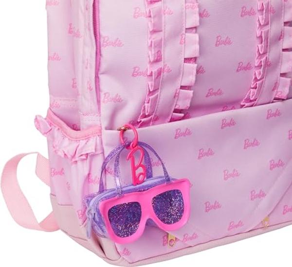 Barbie Clothes & Accessories, Deluxe Sunglasses-Shaped Bag with Keychain, Multicolor Gingham Dress & Summery Accessories for Fashion Dolls