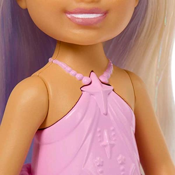 Barbie Dreamtopia Chelsea Unicorn Small Doll with Detachable Tail, Horn Headband Accessory & Lavender Hair, Bends at Waist