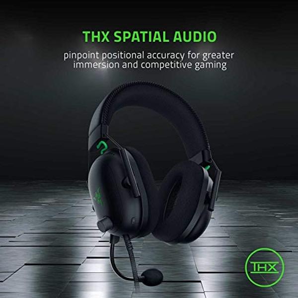 Razer BlackShark V2 Gaming Headset: THX 7.1 Spatial Surround Sound - 50mm Drivers - Detachable Mic - for PC, PS4, PS5, Switch, Xbox One, Xbox Series X|S - 3.5mm Audio Jack & USB DA