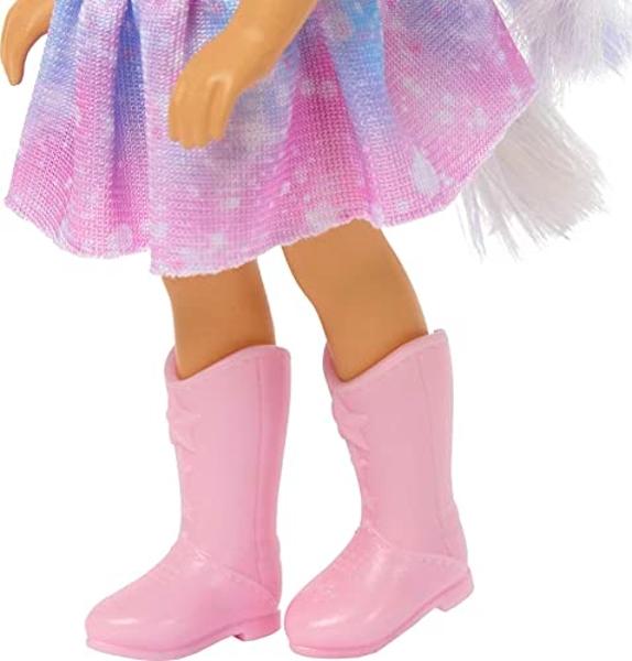 Barbie Dreamtopia Chelsea Unicorn Small Doll with Detachable Tail, Horn Headband Accessory & Lavender Hair, Bends at Waist