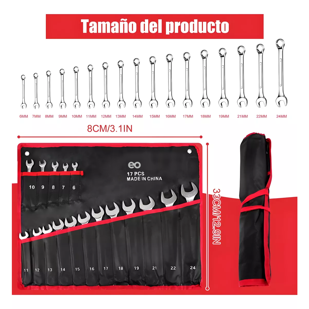Kit De Llaves Combinadas 18pcs 6-24mm 