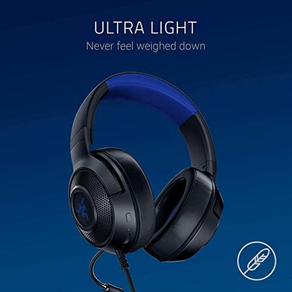 Razer Kraken X Ultralight Gaming Headset: 7.1 Surround Sound - Lightweight Aluminum Frame - Bendable Cardioid Microphone - for PC, PS4, PS5, Switch, Xbox One, Xbox Series X|S, Mobi