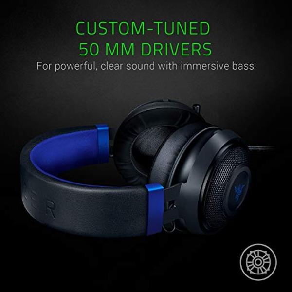 Razer Kraken Gaming Headset: Lightweight Aluminum Frame - Retractable Noise Isolating Microphone - for PC, PS4, PS5, Switch, Xbox One, Xbox Series X & S, Mobile - 3.5 mm Headphone 