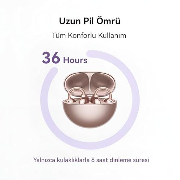 HUAWEI FreeClip Black Wireless Earbuds - Open Ear Bluetooth Earphones with Long Lasting Battery & AI Crystal Clear Sound - Lightweight in-Ear Headphones with IP54 Resistance to Dus